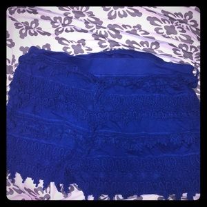 blue crochet shorts